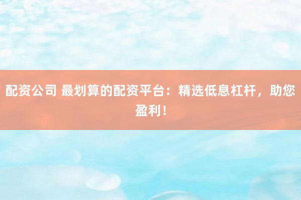 配资公司 最划算的配资平台：精选低息杠杆，助您盈利！