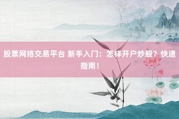 股票网络交易平台 新手入门：怎样开户炒股？快速指南！