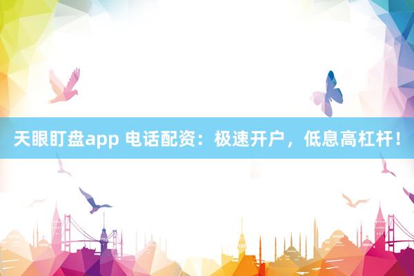 天眼盯盘app 电话配资：极速开户，低息高杠杆！