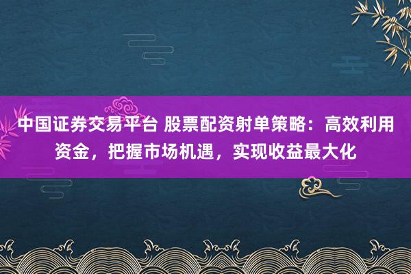 中国证券交易平台 股票配资射单策略：高效利用资金，把握市场机遇，实现收益最大化