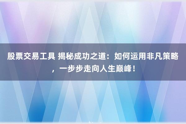 股票交易工具 揭秘成功之道：如何运用非凡策略，一步步走向人生巅峰！